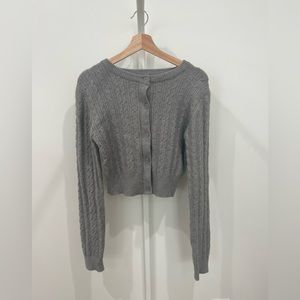 Love Tree Cropped Gray Sweater